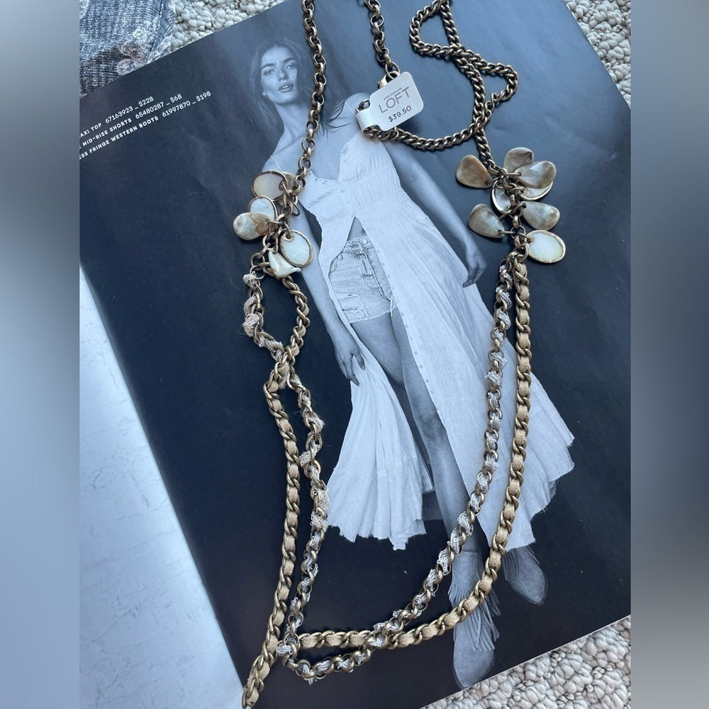 LOFT  vintage piece long statement  necklace